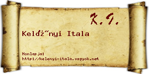 Kelényi Itala névjegykártya